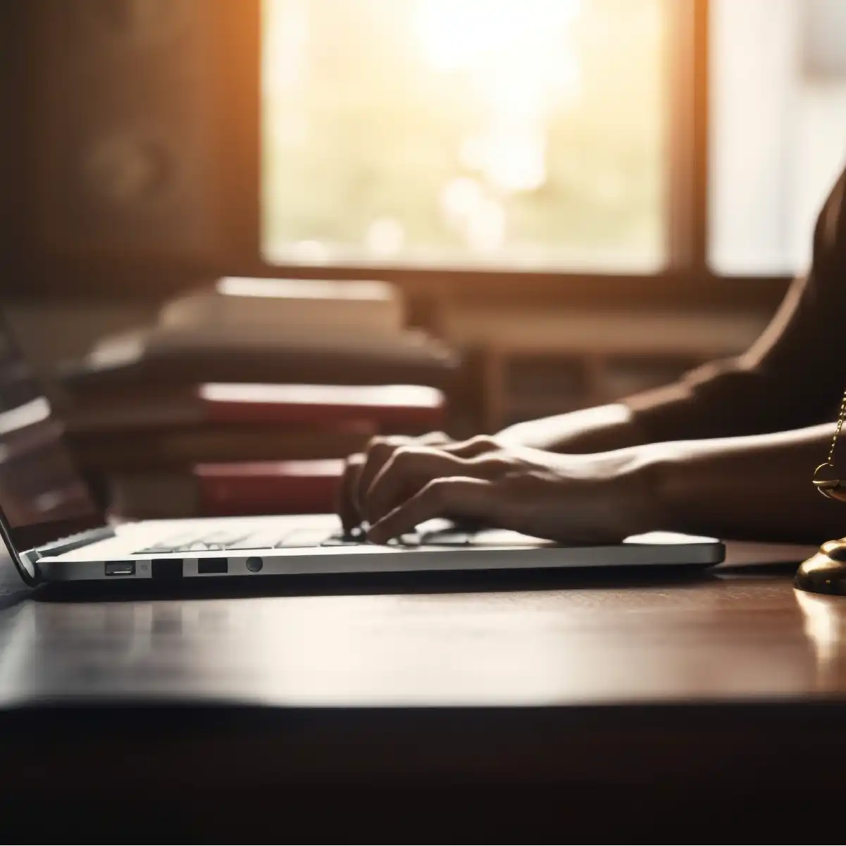one-woman-typing-laptop-office مشاوره تلفنی | دادفون مشاوره تخصصی حقوقی